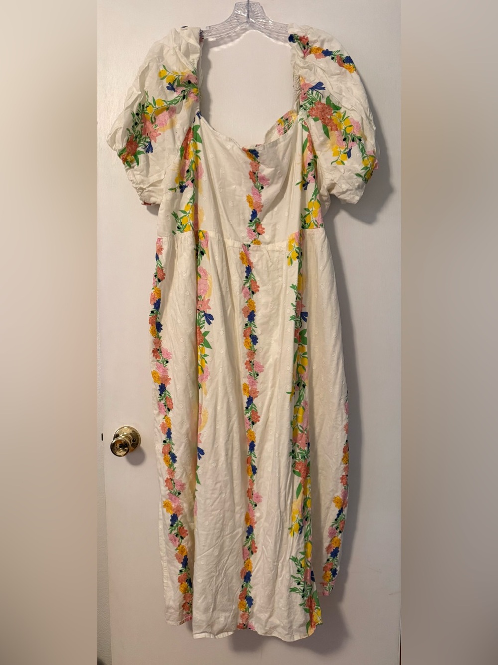 Never Fully Dressed White Floral Tropical Maxi Dress Prairie 22 26 Plus Midi